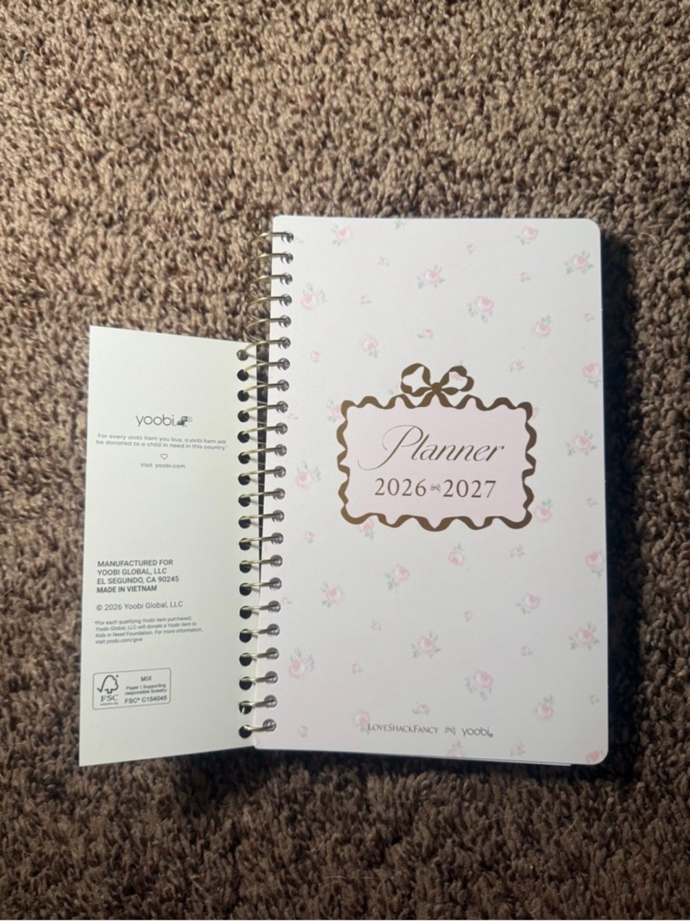 LoveShackFancy x Target x Yoobi Blooming Heirloom Ditsy 2026-2027 Planner